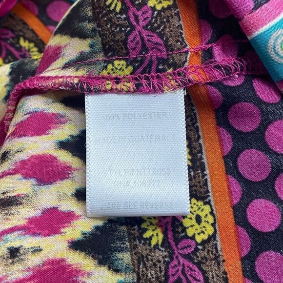 Hale Bob Anthropologie Blouse Sleeveless Top Multicolor Boho Size S Asymmetric - Picture 7 of 9